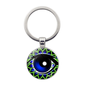 Zilveren Oog van Horus sleutelhanger met blauwe Evil Eye glazen hanger voor tassen