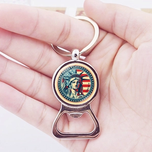 Vintage Statue of Liberty Metal Bottle Opener Keychain New York USA Souvenir Zinc Alloy Key Ring Gift For Men Women