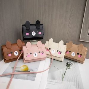 Mini Borsa A Tracolla Per Bambini Simpatico Coniglio Cartone Animato Orecchie 3D Pelle PU Piccola Borsa Ragazze