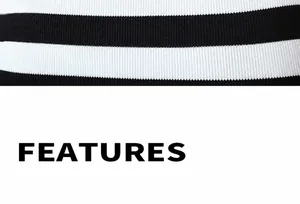 Close-up of premium black and white striped ribbed knit fabric showing fine texture