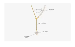 Detail of freshwater pearl necklace with 46+5cm length and pearl size measurements