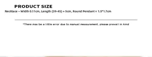Detailed measurement guide for double-layered 18k gold plated necklace with circular pendants