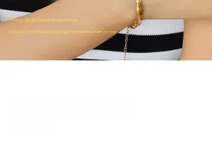 Detailed view of 18k gold plated flat snake chain bracelet with adjustable link clasp