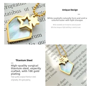 Détail du pendentif étoile plaqué or 18k avec incrustation de nacre blanche naturelle