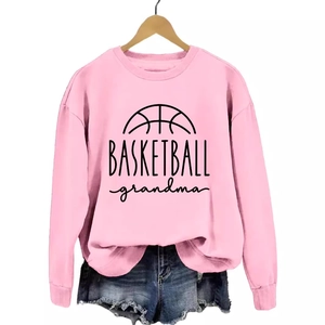 Pink BASKETBALL grandma crewneck sweatshirt with basketball print for women