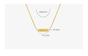 Detail der goldenen Schlangenkette mit den Maßen des 1,7 cm großen gedrehten Anhängers