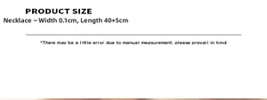 Größentabelle für Schlangenknochenkette mit 40+5 cm Länge und 0,1 cm Kettenbreite
