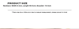 Guide des tailles indiquant la largeur et la longueur du collier chaîne et du bracelet