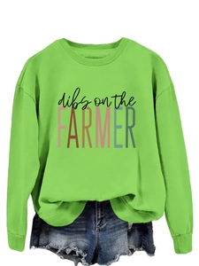 Detail of dibs on the farmer green sweatshirt print and frayed hem denim shorts