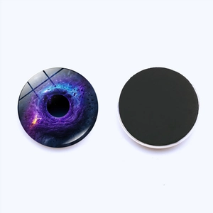 Solar system galaxy glass fridge magnet with magnetic back for whiteboard decor 25mm