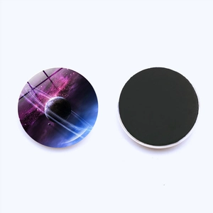 Solar system galaxy magnet set with crystal glass dome and round magnetic backing