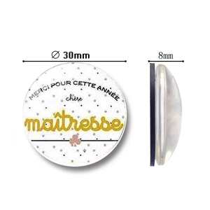 30mm crystal glass fridge magnet for Teacher Day with Merci Pour Cette Année text