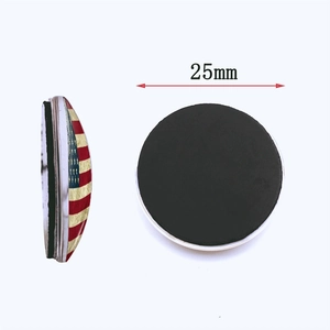 25mm vintage US flag glass refrigerator magnet with round magnetic crystal finish
