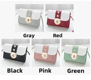 Mini sacs à bandoulière en cinq coloris avec rabat contrasté et verrou doré élégant