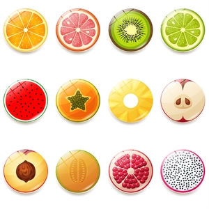 Fruit Pattern Crystal Glass Refrigerator Magnets Magnetic Whiteboard Stickers Home Kitchen Decor Fruit Slice Design