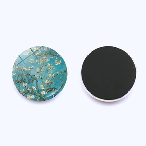 Detail of Van Gogh Almond Blossoms glass fridge magnet with magnetic back