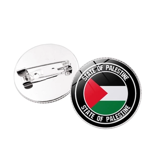 State of Palestine flag pins with clear dome finish and silver metal pin backings