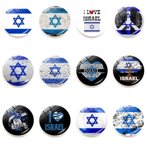 Israel Flag Crystal Glass Fridge Magnet Star Of David Heart Souvenir Whiteboard Magnetic Sticker Home Office Decorative