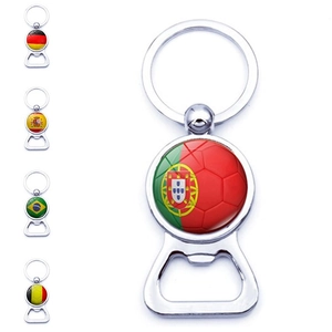 Zinc Alloy Football National Flag Bottle Opener Keychain Creative Metal Key Ring Sports Souvenir Gift For Fans