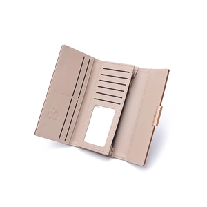 Elegant long PU leather wallet for women with multi-card slots and zippered compartment