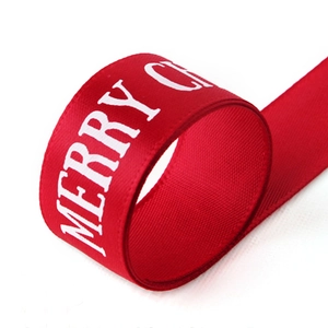 Ruban de Noël rouge avec imprimé Merry Christmas pour emballage cadeau