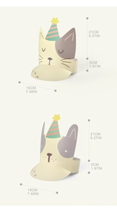Especificaciones de tamaño para sombreros de fiesta de gato ajustables para mascotas