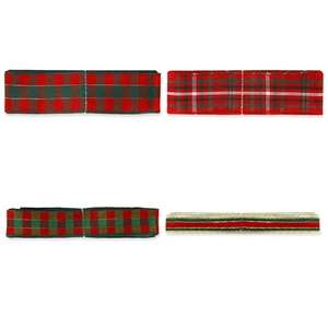 Nastro Decorativo Natalizio Rosso Verde Plaid Gingham Con Filo d'Oro Per Confezioni Regalo Artigianato Fai Da Te Albero