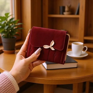 Women Short Wallet PU Leather Leaf Buckle Tri-fold Multi-functional Zipper Coin Purse Casual Card Holder For Ladies