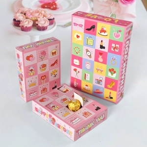 Pink Valentine 24-grid surprise gift box set with festive cartoon illustrations
