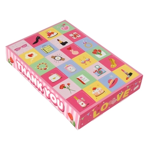24-grid Mother's Day surprise gift box with colorful feminine illustrations and stripes