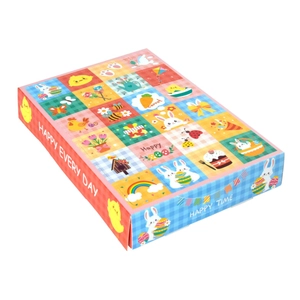 24-grid Easter surprise blind box with colorful cartoon rabbit and egg patterns