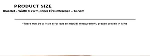 Size chart showing 0.25cm width and 16.5cm inner circumference for star clasp bangle