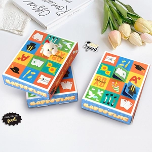 Colorful 12-grid graduation surprise gift boxes with Congrats Grad and school motifs