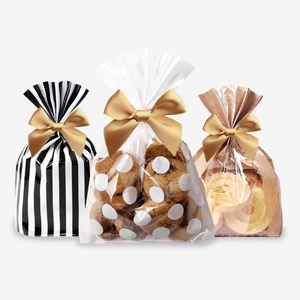 Eight handmade double-layered bows with twist ties for bakery gift box packaging decoration