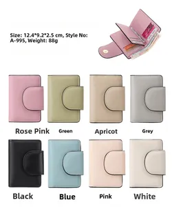 Detailed interior layout and size guide for multi-slot trifold faux leather wallet