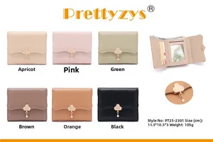 Detailed interior view of women's tri-fold wallet showing card slots and cloud pendant