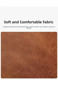 Close-up of brown litchi textured synthetic leather showing soft and durable material