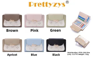 Internal layout and multi-color options of the small floral bifold wallet for women