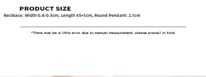 Guide des tailles du collier reine indiquant la longueur de 45cm et le diamètre de 2,1cm