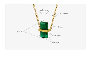 Spécifications de taille pour le collier doré avec pendentif en zircon vert
