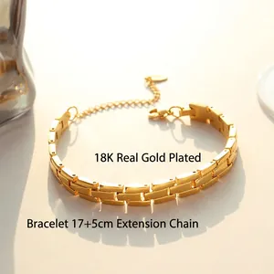 18K vergoldetes Uhrenarmband-Kettendesign mit Verlängerungskette für Damen und Herren