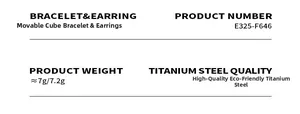 Specifications for the 18K gold plated titanium steel bracelet and earring jewelry set