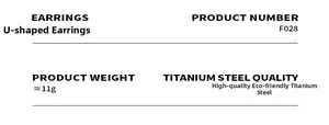 Detailed specifications for U-shaped earrings made of high-quality durable titanium steel