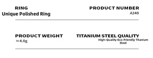 Specifications for irregular smooth ring in eco-friendly titanium steel weighing 4.0g