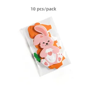 Niedliche Cartoon-Hasen- und Karotten-Dekokarten im Set zu 10 Stück pro Packung
