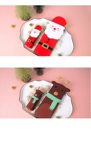 Vue détaillée des emballages de biscuits Père Noël et Renne en plusieurs tailles