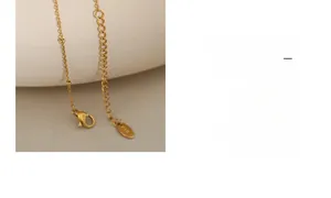 Detail of 18K gold-plated lobster clasp and extension chain with 18K hallmark tag