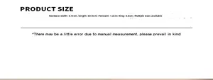 Size guide for Pharaoh necklace and ring set with precise jewelry dimensions