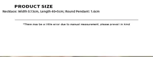 Detailed measurement diagram of gold pendant necklace showing 40+5cm length and dimensions