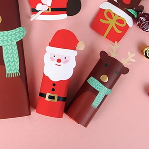Boîtes cadeaux de Noël en carton avec Père Noël et renne pour bonbons et petits cadeaux